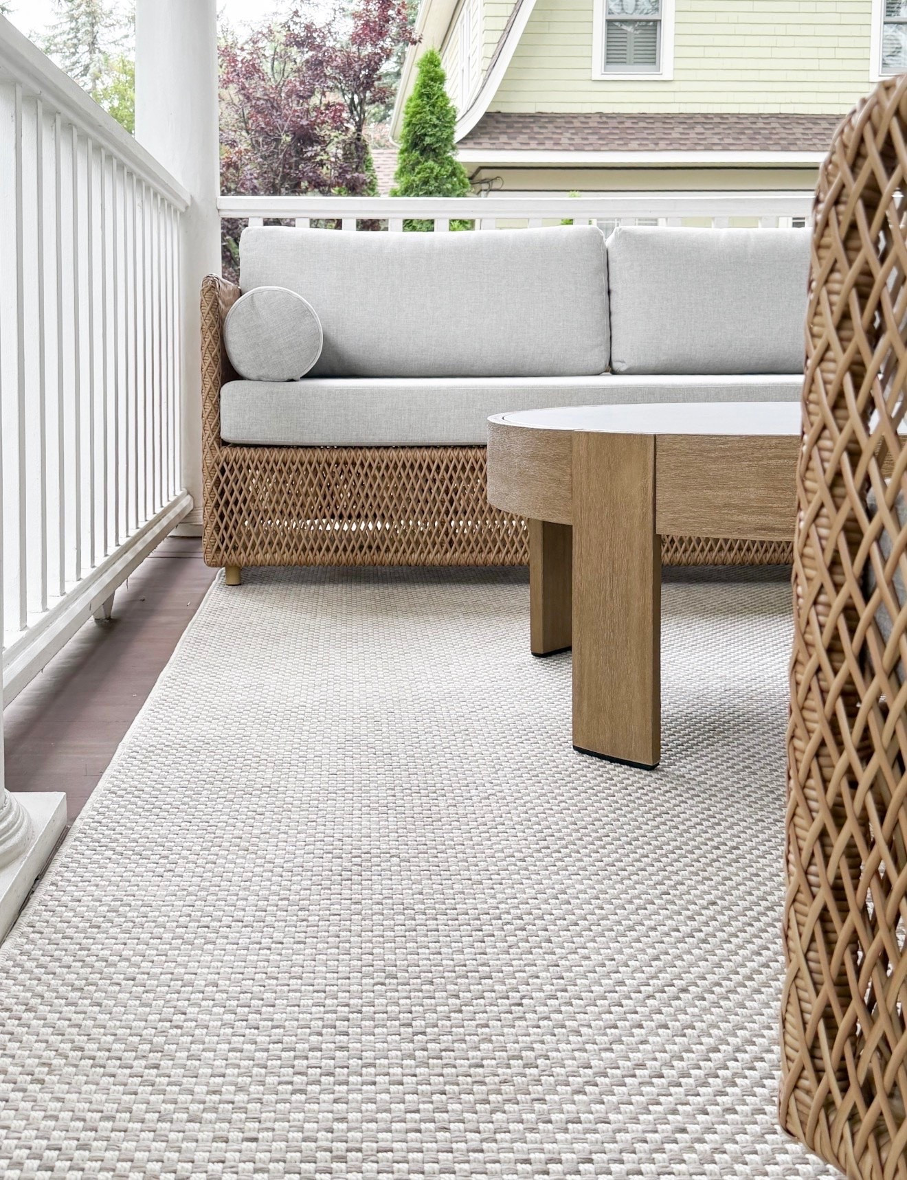 The prettiest woven outdoor furniture paired with the outdoor rug I swear by. Such a good combination for making any patio feel pulled together.

#LTKSaleAlert #LTKSeasonal #LTKHome
