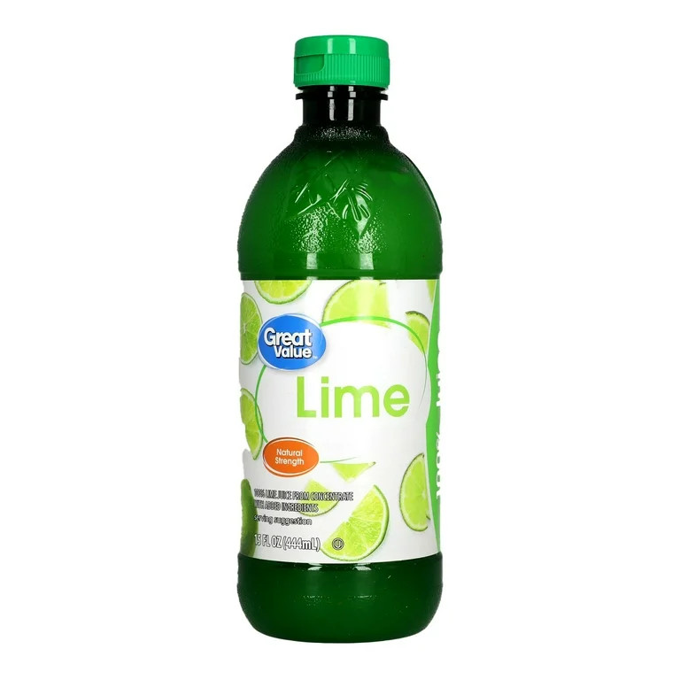 Great Value Lime 100% Juice, 15 fl oz (Shelf Stable) | Walmart (US)
