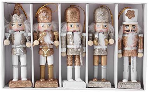 Amosfun 1 Set Christmas Wooden Doll Decor Christmas Nutcracker Doll Pendant Creative Glittering P... | Amazon (US)