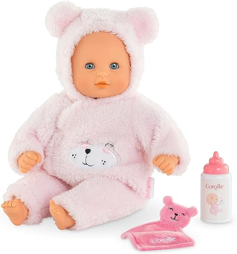 Corolle My First Baby Doll Cuddly Teddy Bear - 12" Soft Boy Baby Doll with Vanilla Scent, Pink Be... | Amazon (US)