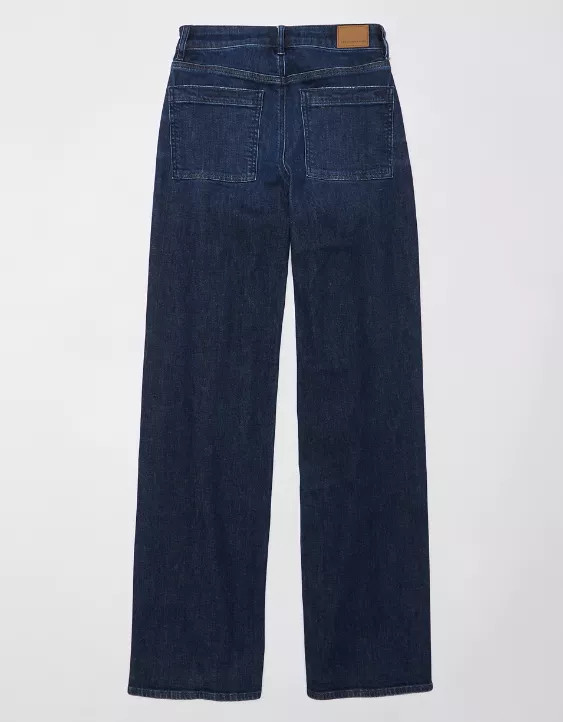 AE Dreamy Drape Stretch Super High-Waisted Baggy Wide-Leg Jean | American Eagle Outfitters (US & CA)