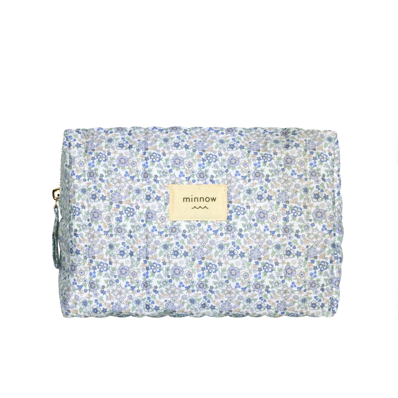 slate floral interior coated travel pouch | Minnow
