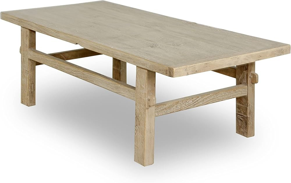 Rustic Coffee Table Small Weathered Natural 48x22x16 48" X 22" 16" Rectangular Pine Finish Solid ... | Amazon (US)