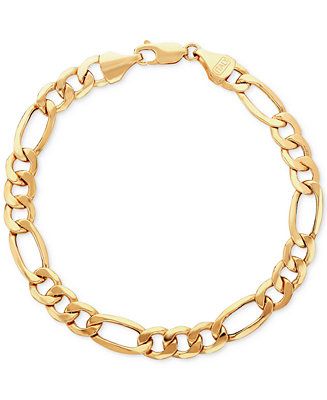 Men's Figaro Link Bracelet in 10k Gold | Macys (US)