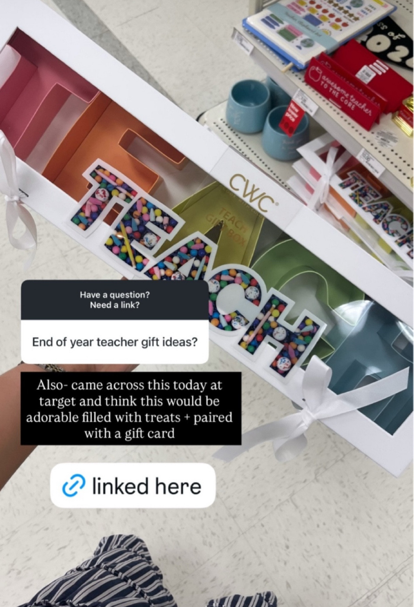Came across this at Target and think it would be so fun for an end of the year teacher gift paired with a gift card! 