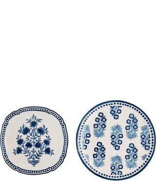 Block Print Blue Nested Platter | Dillard's