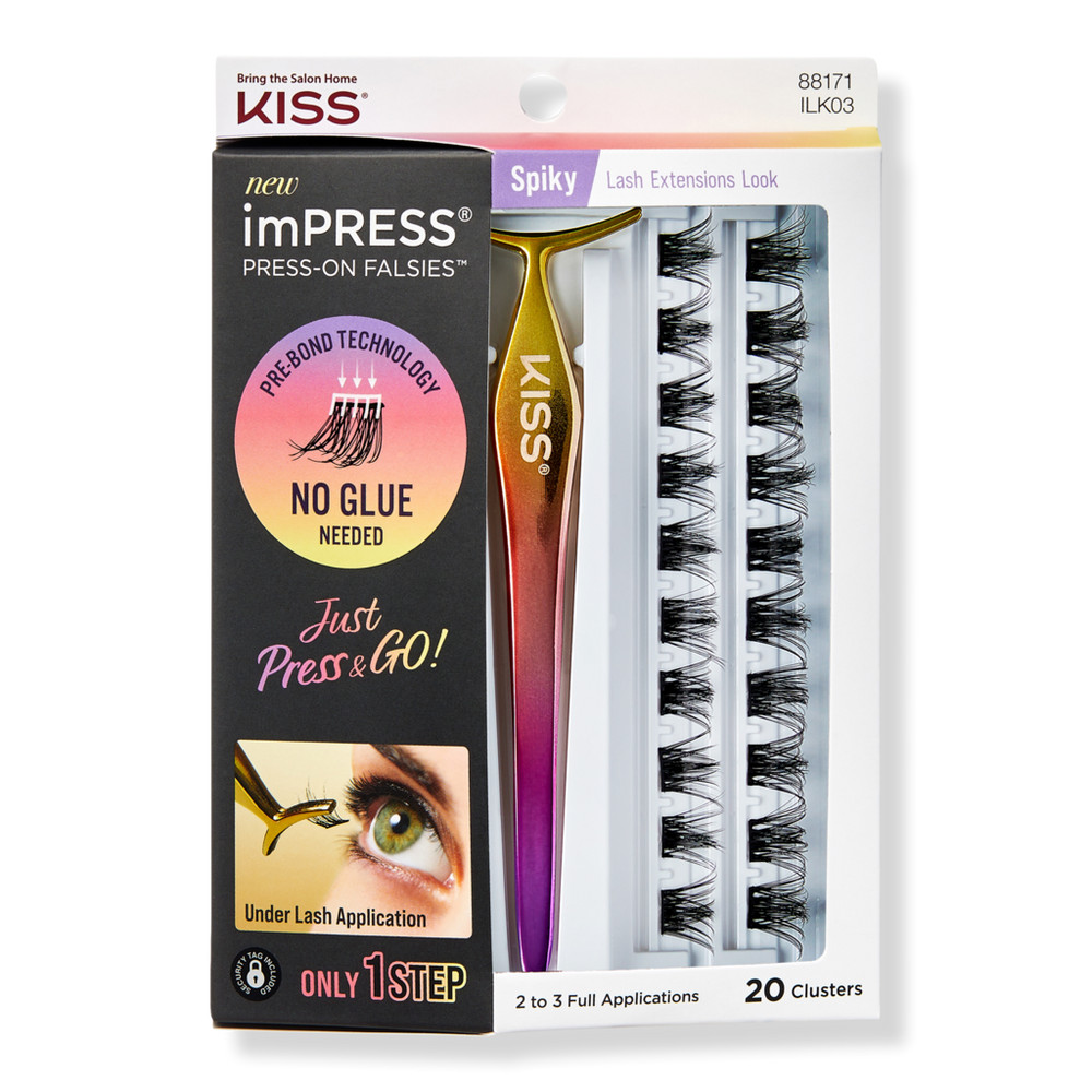 Kiss imPRESS Press-On Falsies Eyelash Clusters, Spiky | Ulta