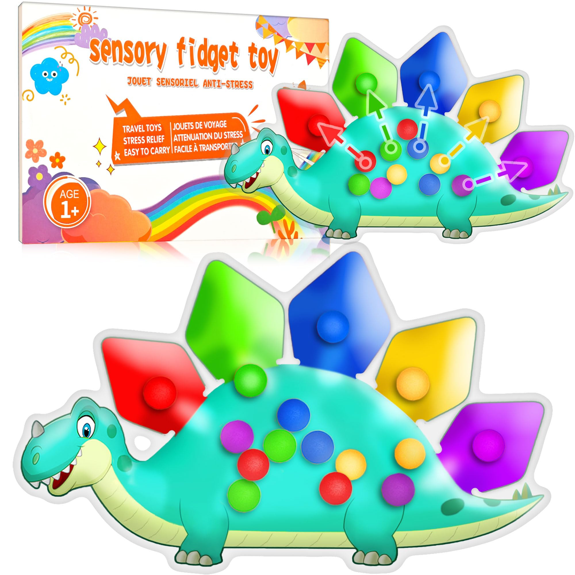Easter Basket Stuffer Gift for Toddler Boys Dinosaur Color Sorting Sensory Toy Roadtrip Travel Es... | Amazon (US)