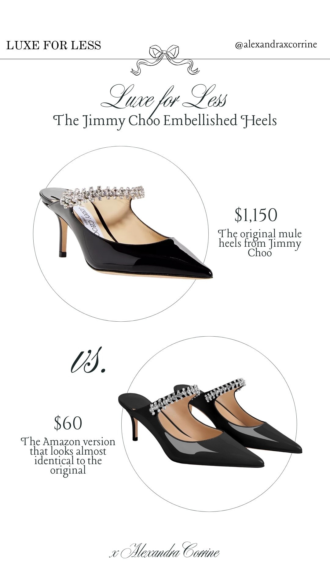 Bougie on a budget: The Jimmy Choo embellished heels for less 🤍

Amazon dupe, bougie on a budget, luxury for less, kitten heels, holiday heels, holiday accessories, rhinestones, gems, diamond, black heels, Amazon fashion, Amazon accessories 

#LTKSaleAlert #LTKSeasonal #LTKHoliday