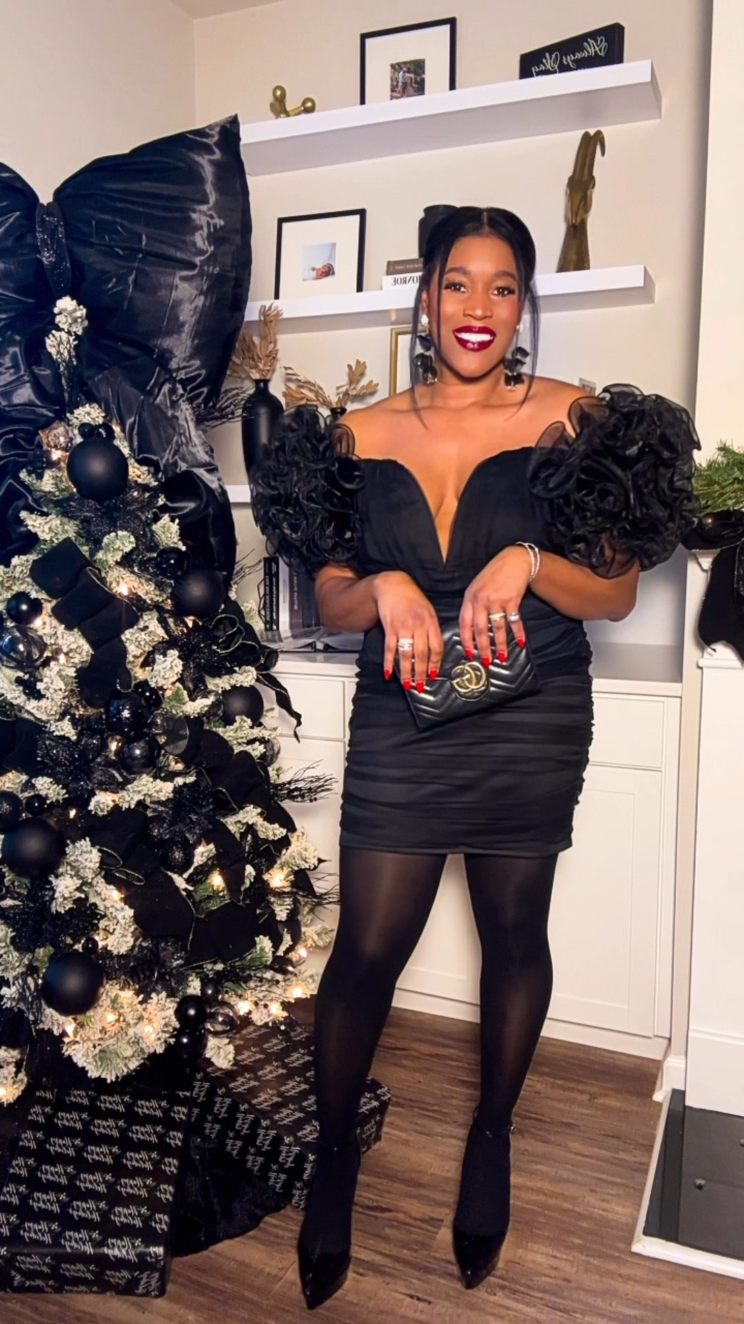 Ring in the new year with this stunning black NYE dress featuring bold exaggerated sleeves!

Dress sold out but similar styles linked. I’m a size large for reference .

#LTKParties #LTKSeasonal #LTKHoliday