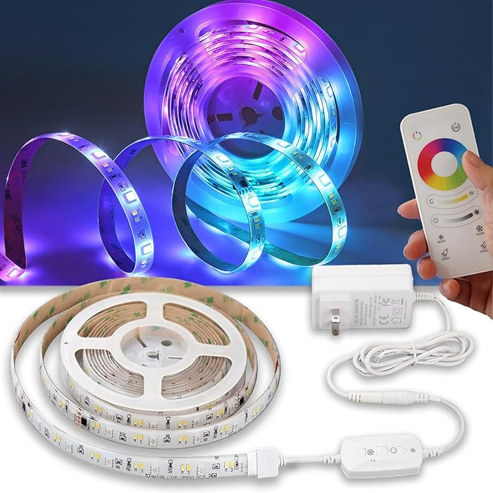 16.4ft RGB LED Strip Lights with Remote, Smart RGBIC+Warm&Cool White Color Changing LED Strips fo... | Amazon (US)