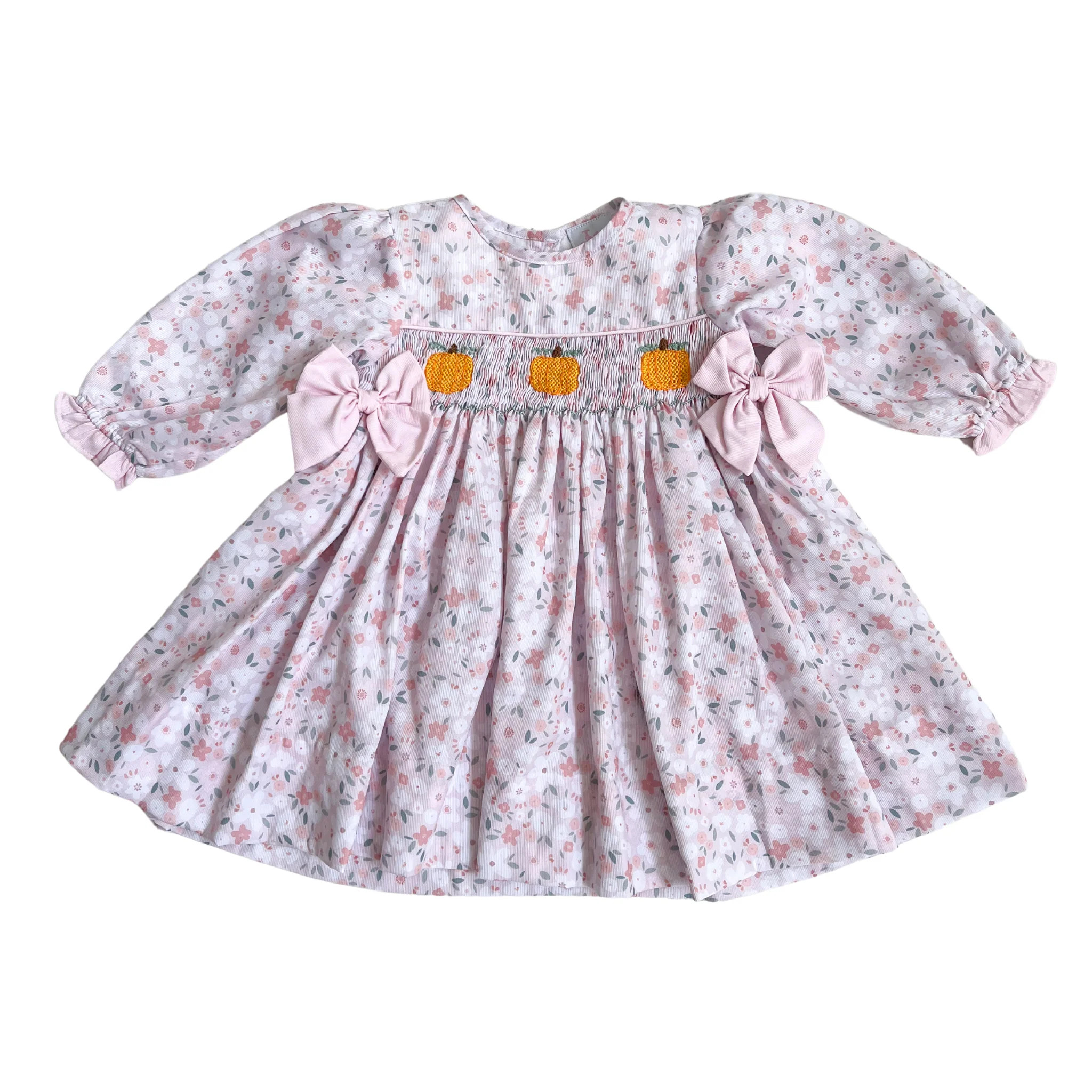 Ella Pumpkin Smocked Dress | Lillie & Lilah