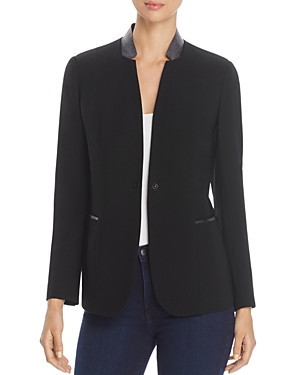 T Tahari Bria Faux-Leather Collar Blazer | Bloomingdale's (US)