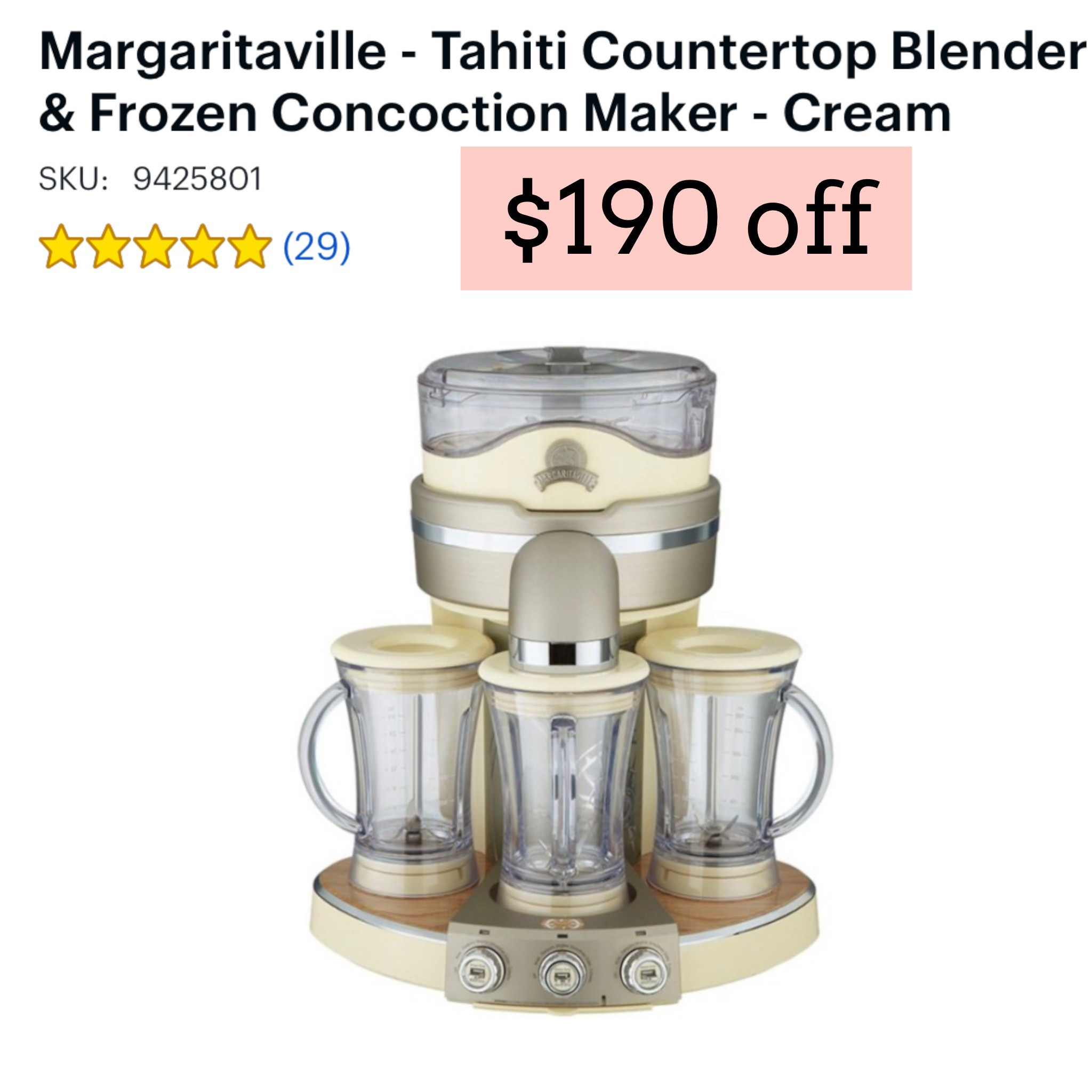 Margaritaville Tahiti Countertop Blender & Frozen Concoction Maker