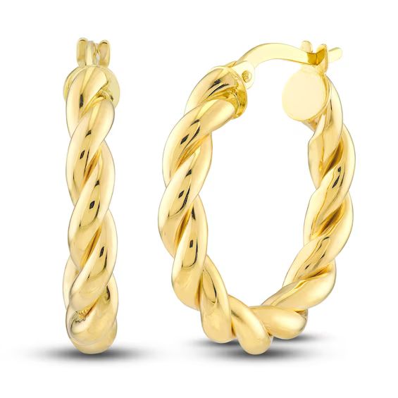 Round Braided Hoop Earring 14K Yellow Gold 15mm|Jared | Jared the Galleria of Jewelry