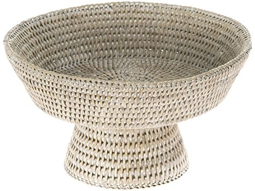 KOUBOO La Jolla Pedestal Rattan Fruit Bowl, White Wash | Amazon (US)