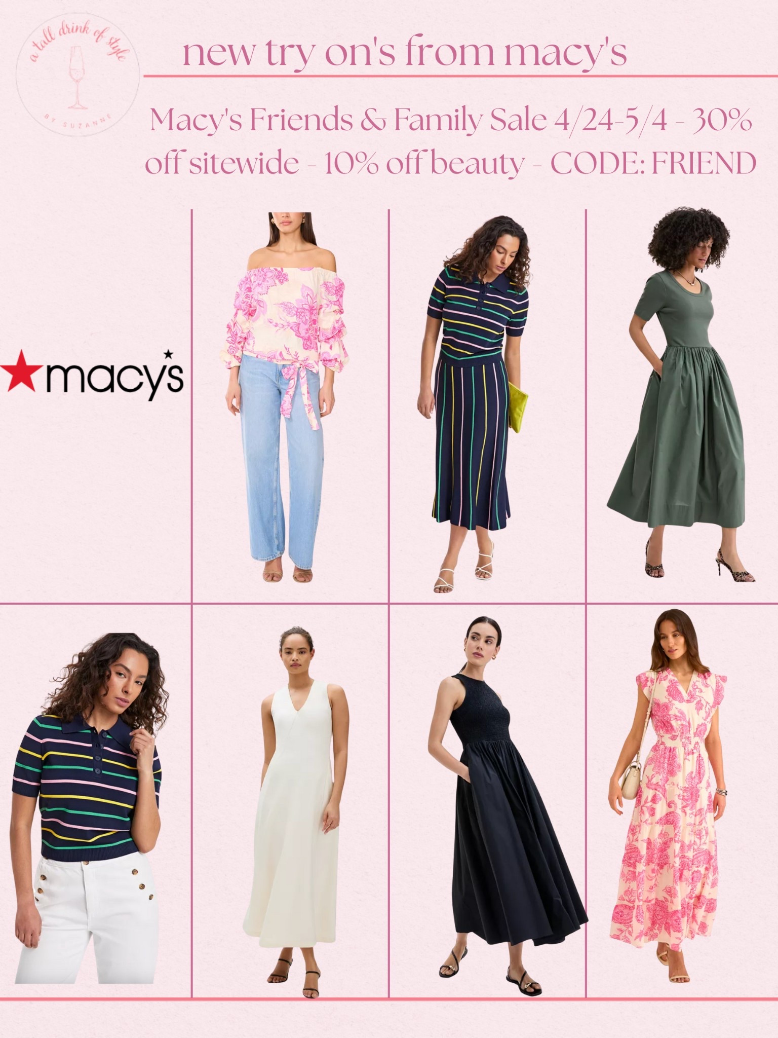 These pieces are from MACY’S. Remember, the best place to see all things MACY’s is in my MACY’S storefront, linked in my Instagram bio. 

I am your resource for timeless, everyday elevated fashion for women over 40 (and tall women)
For reference, I am 55 years old; I am 6’1”. I have a 35” inseam. I wear a small or medium in most tops, an 8 or a 10 in most bottoms, an 8 in most dresses, and a size 9 shoe. 

Macy’s finds, Macy’s friends and family sale, Macy’s spring finds, Macy’s closet staples, black dress, floral dress, floral top, green dress, paper bag dress, spring dresses, style over 50 

Over 50 fashion, tall fashion, workwear, everyday outfits, timeless outfits, Classic Outfits, spring outfit, travel outfit, vacation outfit,  jeans, office outfit


#LTKSeasonal #LTKSaleAlert #LTKStyleTip