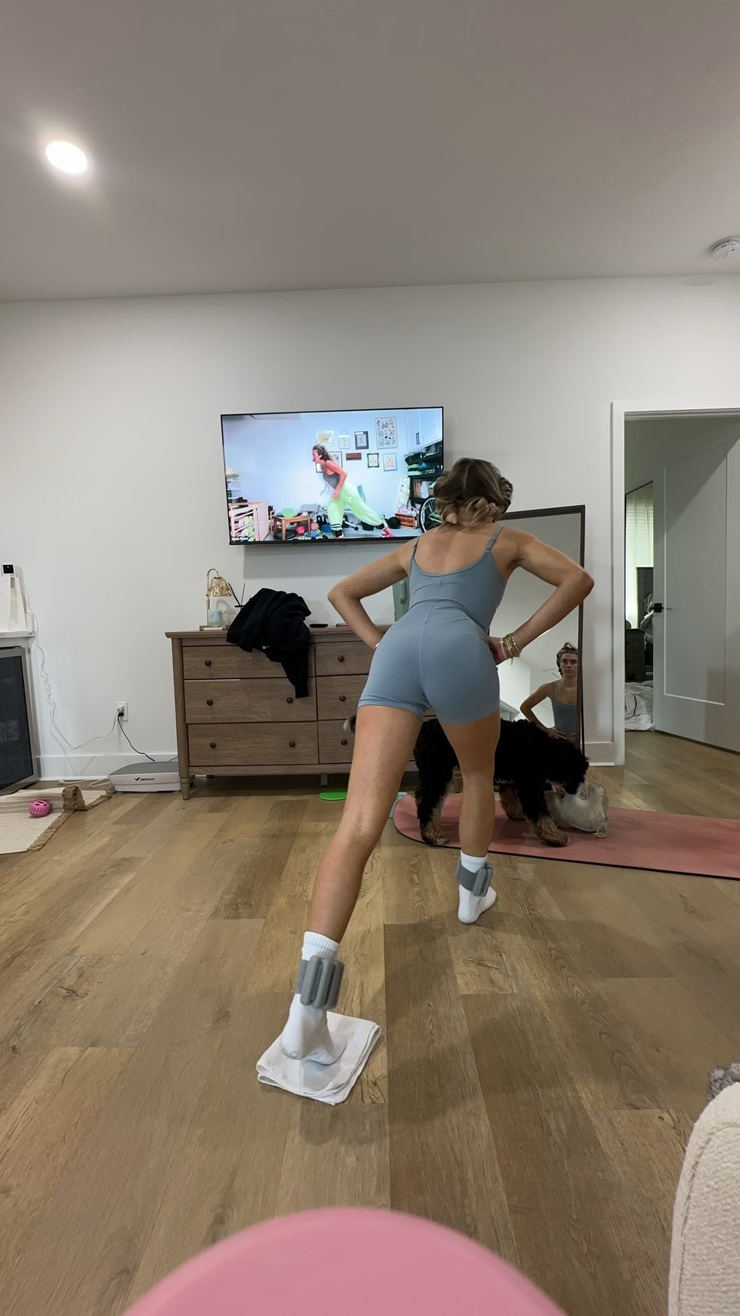 Amazon size small CRZ YOGA Butterluxe Cami Strap Rompers for Women - Adjustable Sleeveless One Piece Yoga Jumpsuits Bodysuit Shorts Padded

My workout and workout gear for my daily workout. I take pilates classes from @lexfish  on Instagram she has a whole online platform and membership! Most of my pilates gear and tools are from Bala. Bala use code SLOANE15. 
#workoutgear #workoutwear #pilates #ootd #outfit #athleticwear #athleticoutfit #bikershorts #sportsbra #pilatesoutfit #athleisure #bala #pilatesworkout #pilateslovers #pilatestiktok #balabangles 

#LTKmorningroutine #LTKfitnessgoals #LTKActive