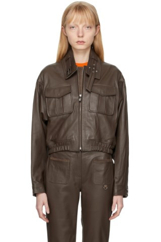 Brown Serge Bomber Jacket | SSENSE