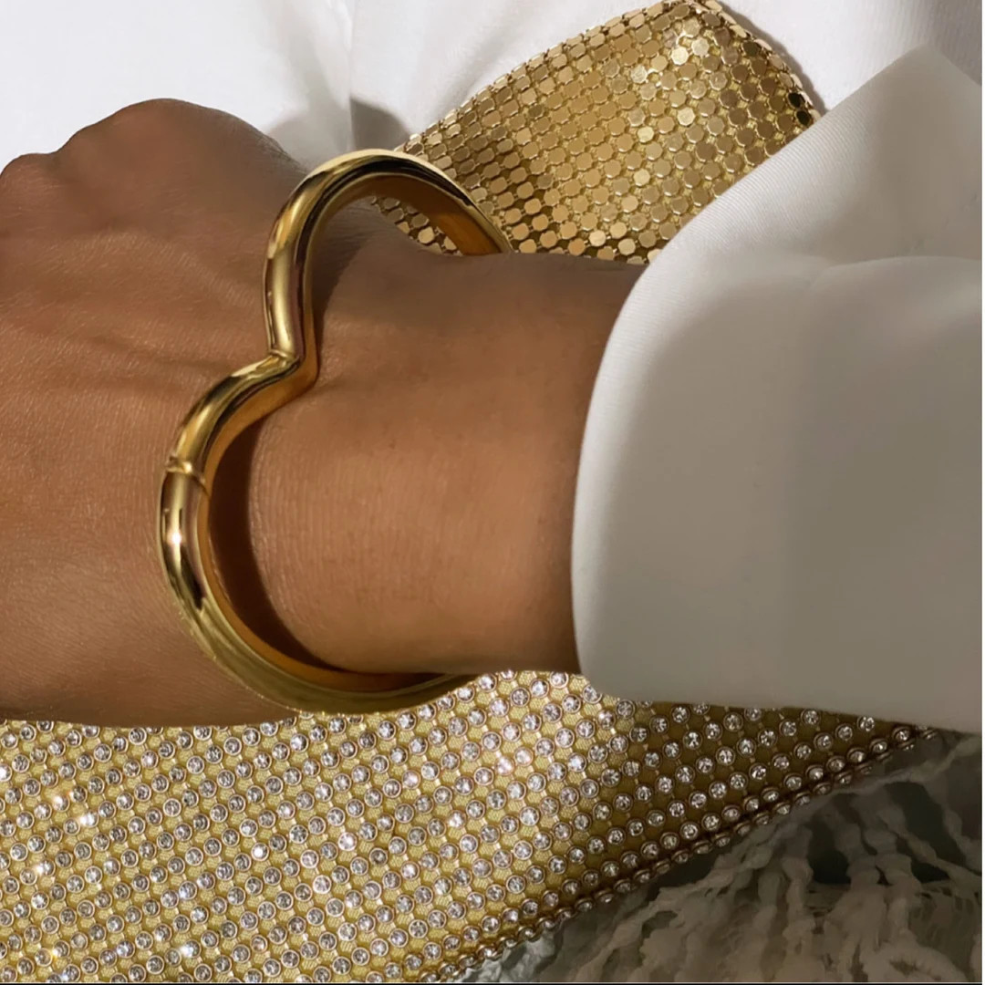 Love Wrist Cuff Bangle, Heart Wrist Cuff Bangle - Etsy | Etsy (US)