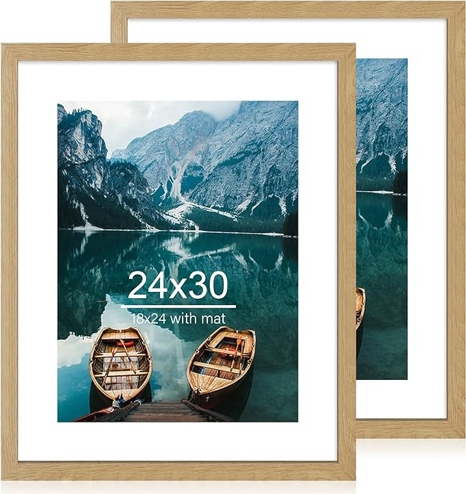 【RUSTIC WOOD DESIGN】The 24 x 30 poster frames made of durable MDF wood compared to other flim... | Amazon (US)