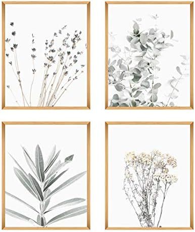 Botanical Plant Wall Art Prints- Sets Of 4 (8x10 '') Unframed Wall Decor- Pictures Minimalist Wal... | Amazon (US)