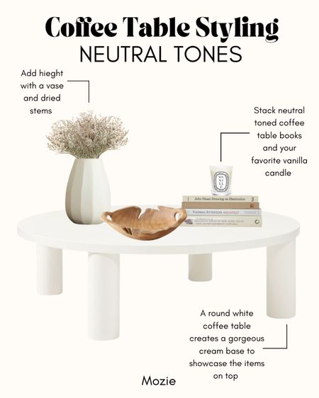 How to style a coffee table with neutral tones and neutral home decor items.

#LTKFind #LTKhome