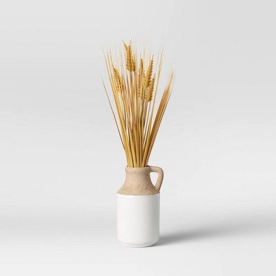 23" x 15" Artificial Wheat Grass in Ceramic Pot Brown - Threshold™ | Target