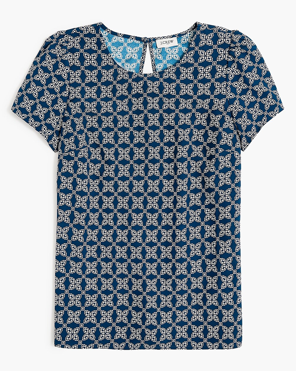 Printed short-sleeve crepe top | J.Crew Factory