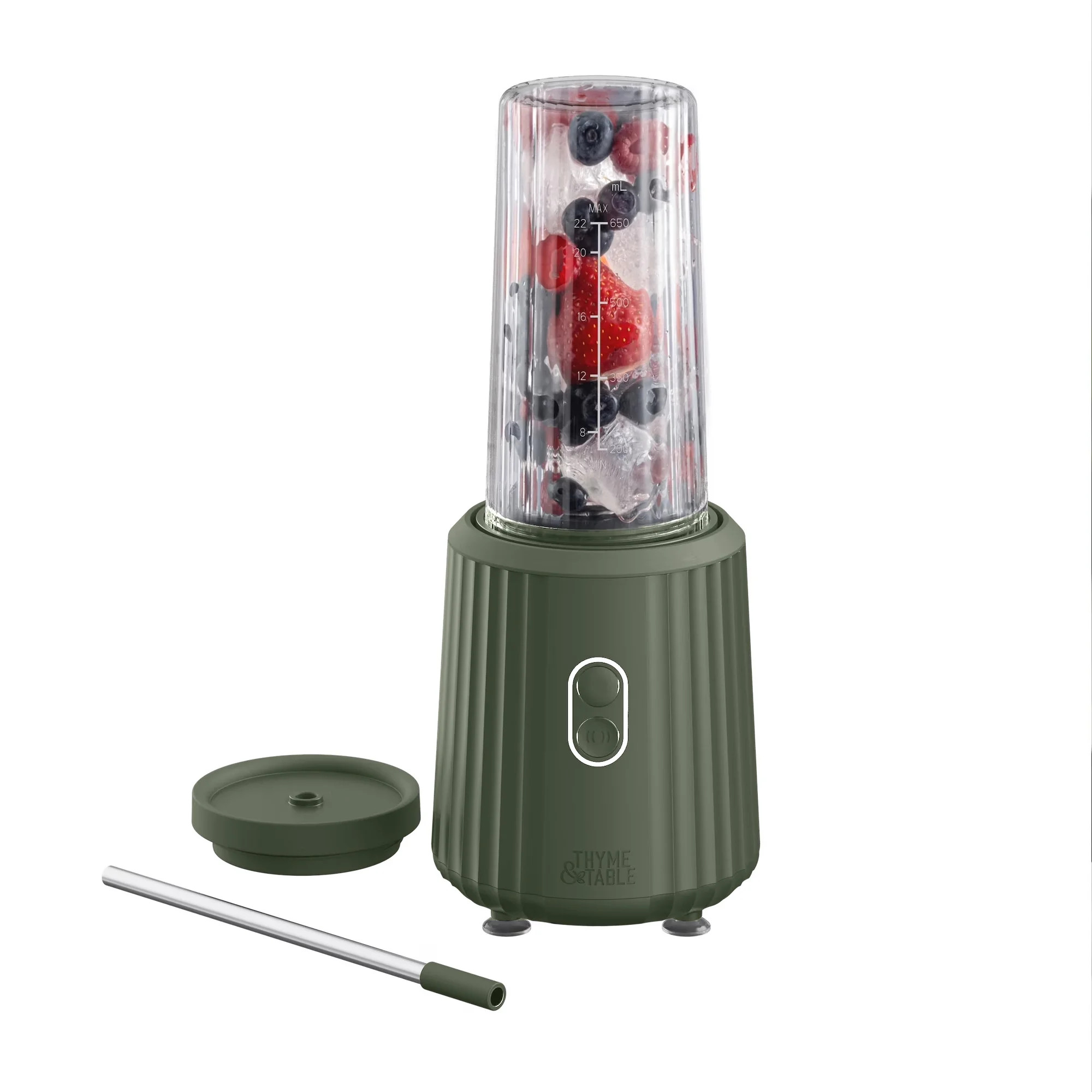 Thyme & Table 900 W 25 oz Single Serve Blender with Tritan Vessel, Smart Seal Lid and Straw, 6-Po... | Walmart (US)
