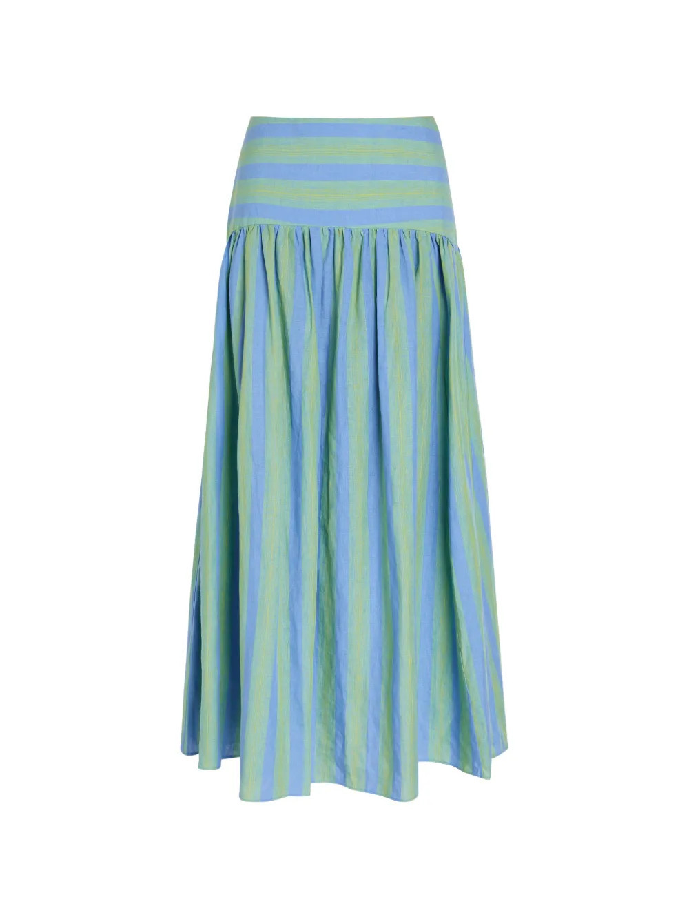 STAUD Procida striped linen skirt - Blue | Farfetch Global
