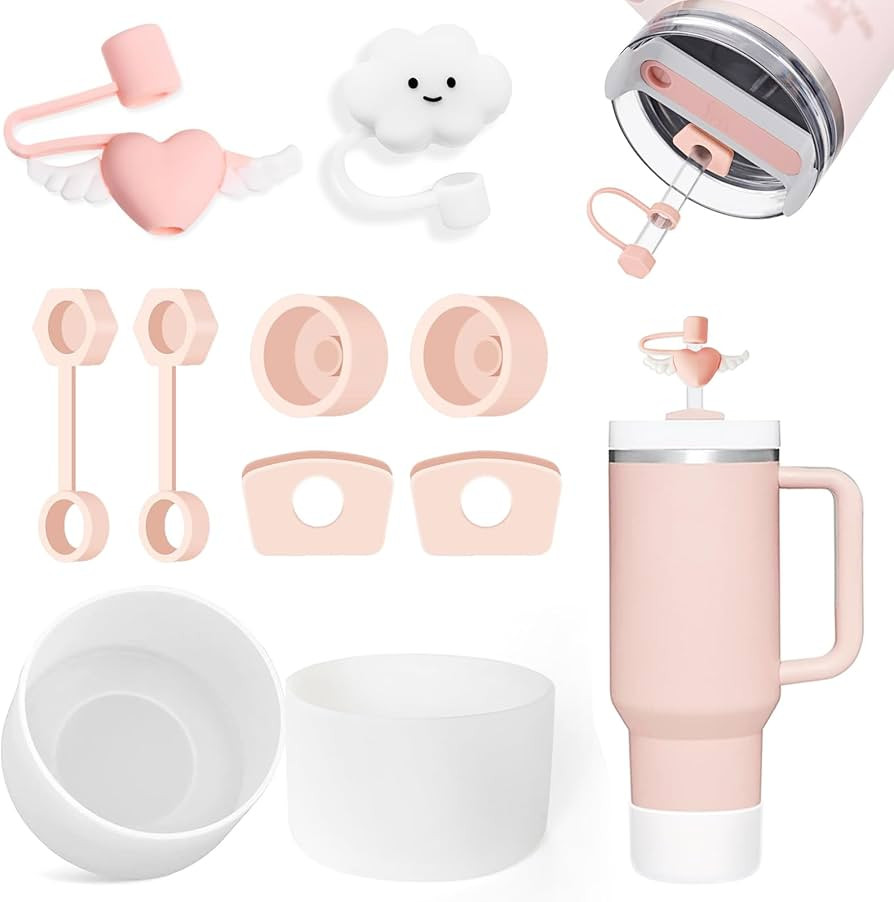 Stanley Cup Accessories Set Including 6 Pcs Silicone Spill Proof Stopper, 2 Pcs Straw Cover Cap f... | Amazon (US)