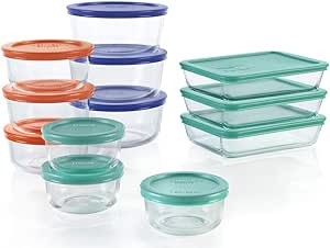 Pyrex 1136614 imply Store Glass Food Storage Container Lid, 24 PC Set | Amazon (US)
