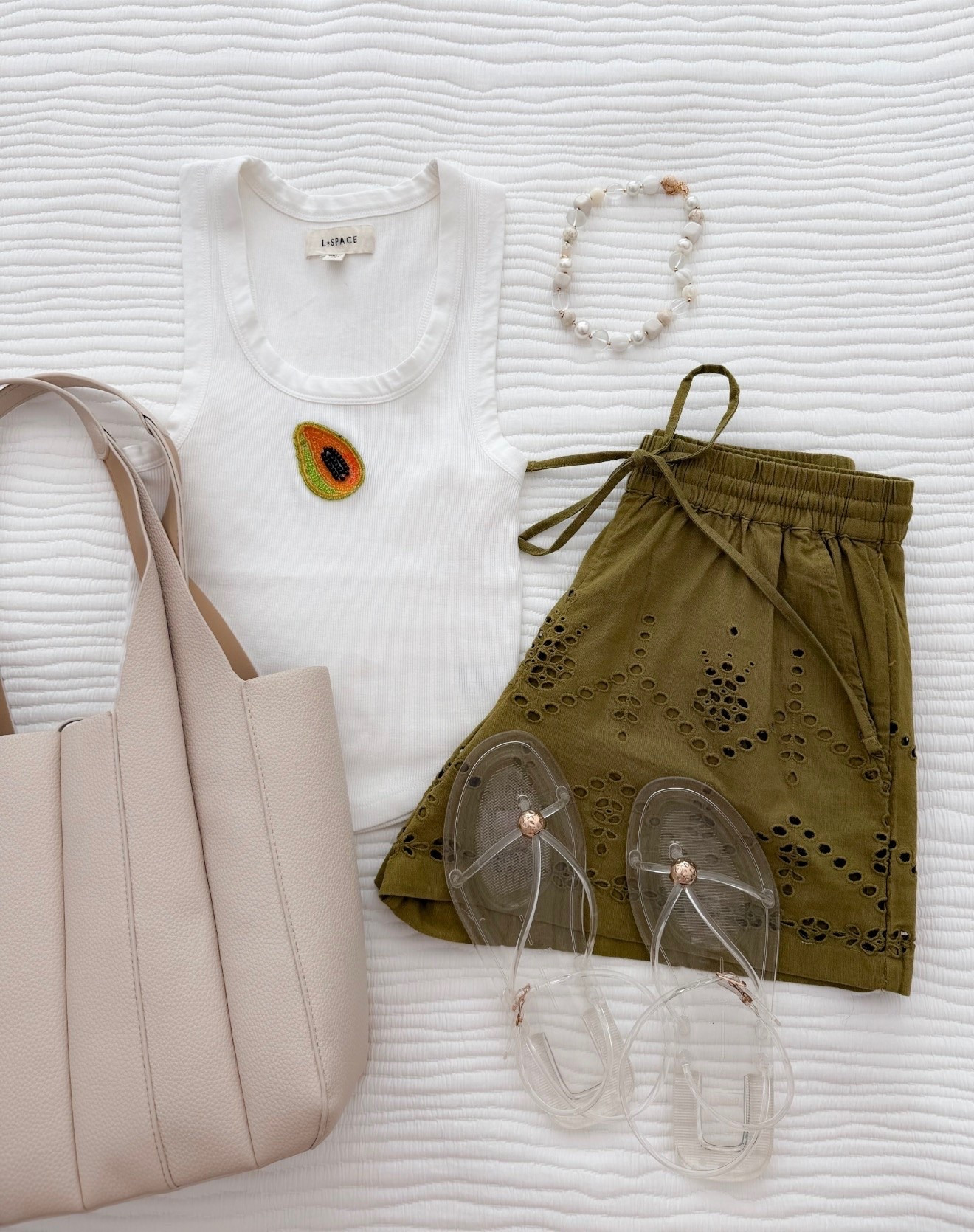 anthropologie summer outfit, eyelet shorts outfit, papaya tank top, casual vacation style, effortless summer look, eyelet shorts, graphic tank, summer basics, casual chic, beach vacation

#LTKootd #LTKOver40