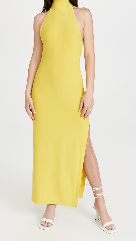 Halter Turtle Side Slit Gown | Shopbop