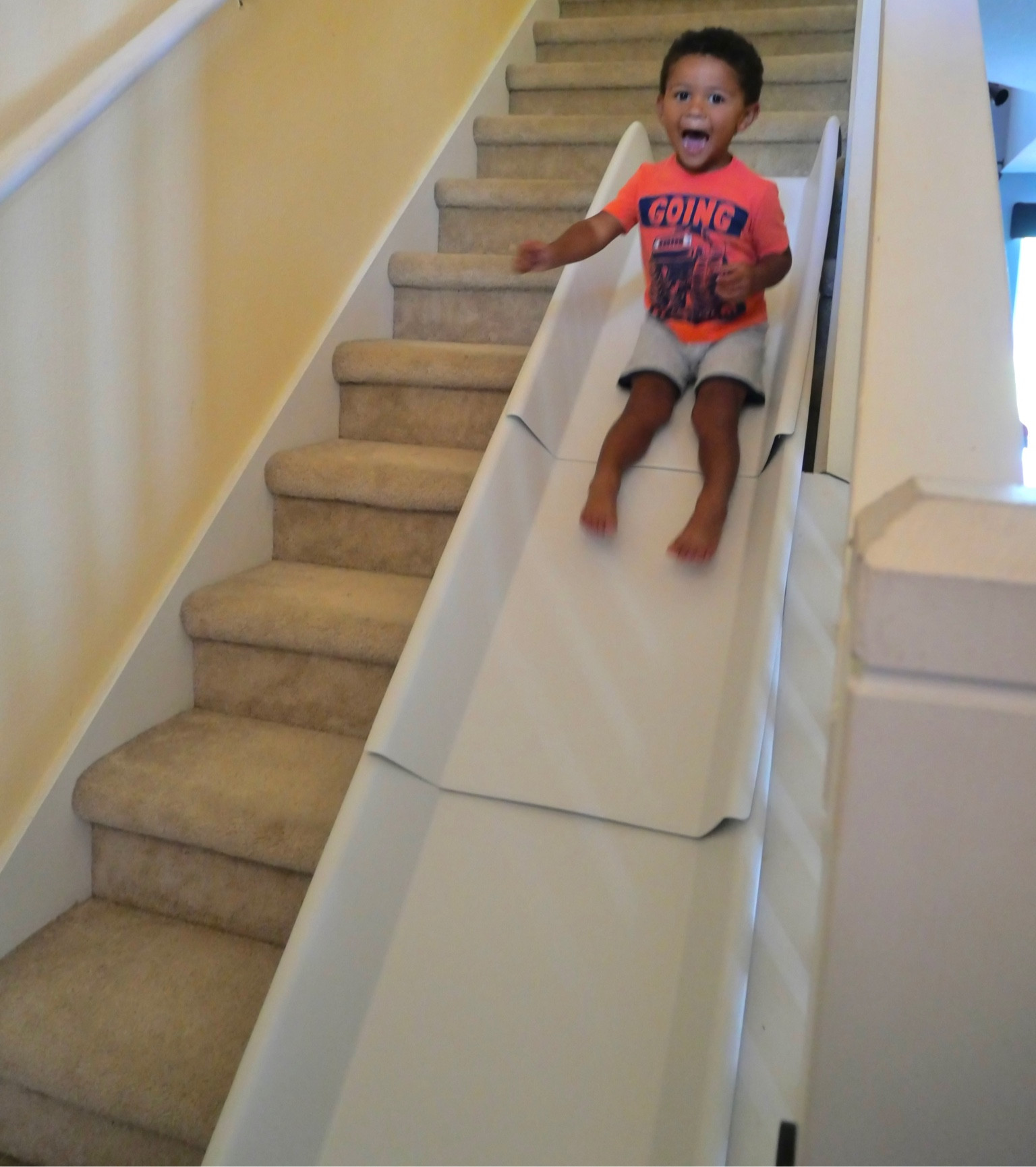 The coolest indoor toy! The stair slide! So easy to build and store and so much fun #stairslide #toys #kidstoys 

#LTKHoliday #LTKkids