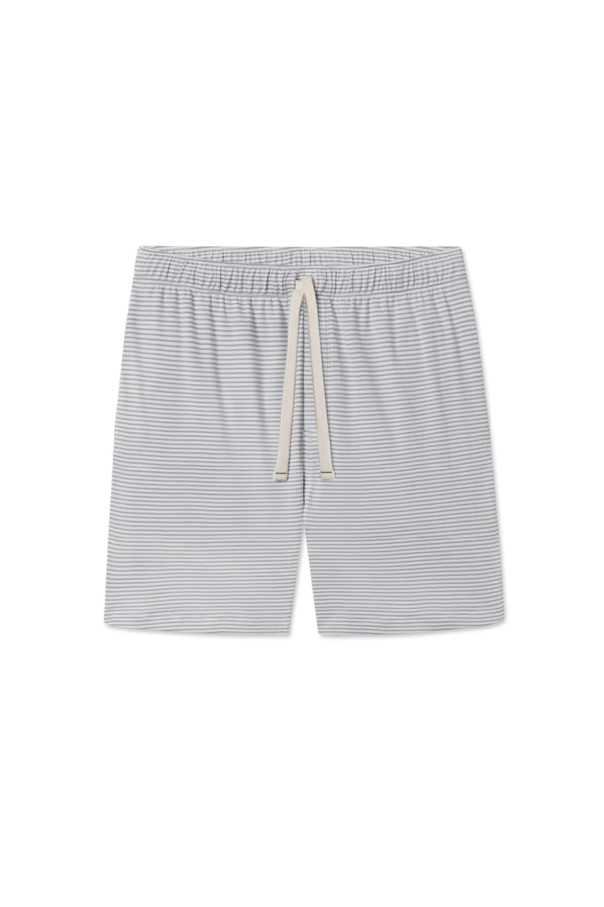 Men's Pima Sleep Shorts in Slate Bar Stripe | Lake Pajamas