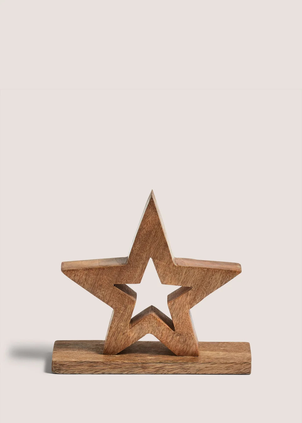 Wooden Star on Stand (25cm x 25cm x 2.5cm) | Matalan (UK)