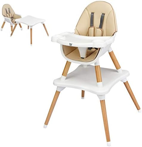 INFANS 5 in 1 Baby High Chair with 5 Point Harness, Detachable Tray, Wipeable Cushion, Converts to T | Amazon (US)