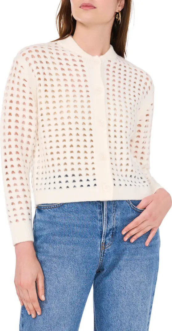 Pointelle Crewneck Cardigan | Nordstrom Rack