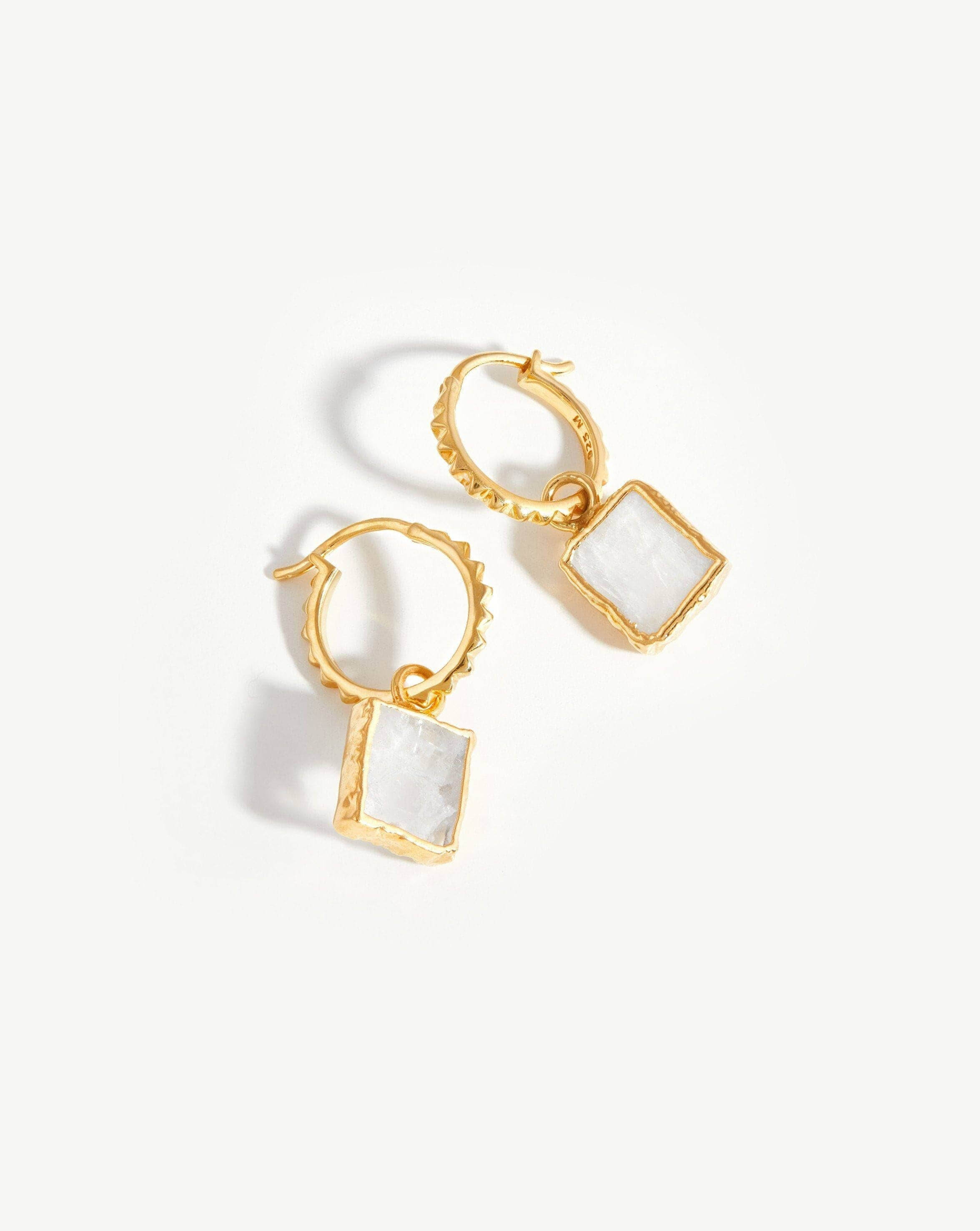 Mini Pyramid Charm Hoop Earrings | 18ct Gold Plated Vermeil/Rainbow Mo | Missoma