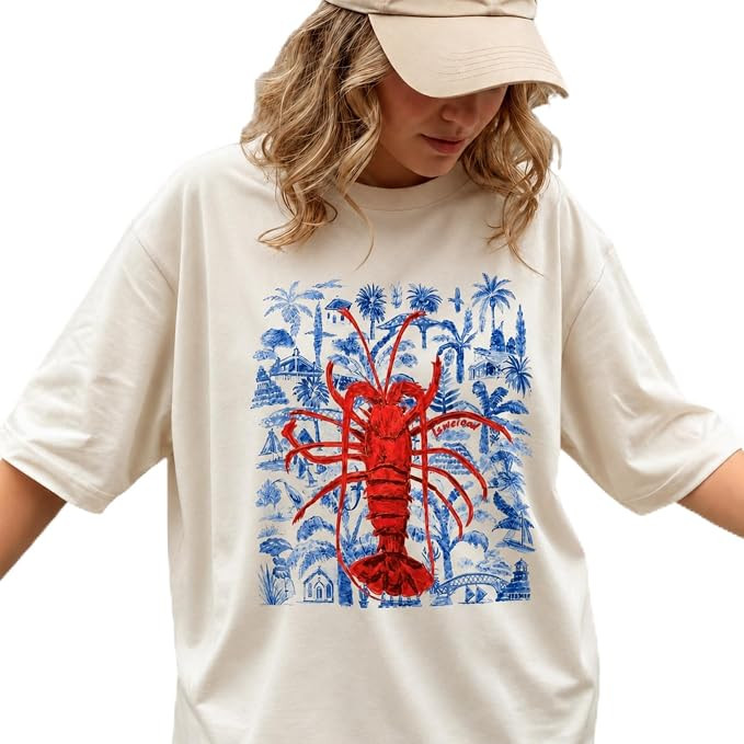 Lsweioad Womens Off White Graphic T Shirt,300GSM Cotton Oversized Vintage Y2k Print Tee,Crew-Neck... | Amazon (US)