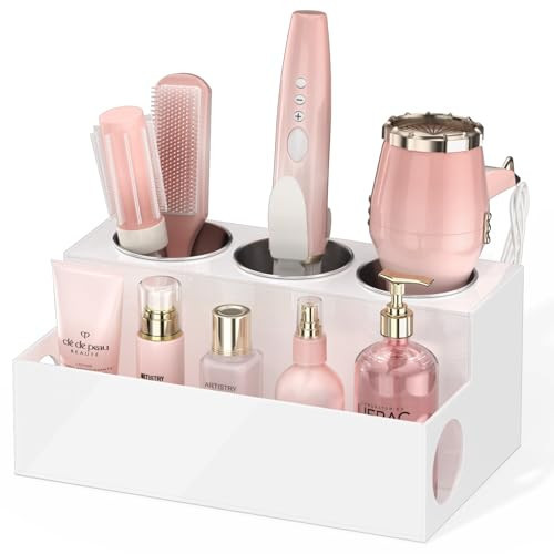 NIUBEE Acrylic Hair Styling Tool Organizer and Holder - Bathroom Countertop Storage for Blow Dryers, Accessories, Makeup, and Toiletries | Amazon (US)