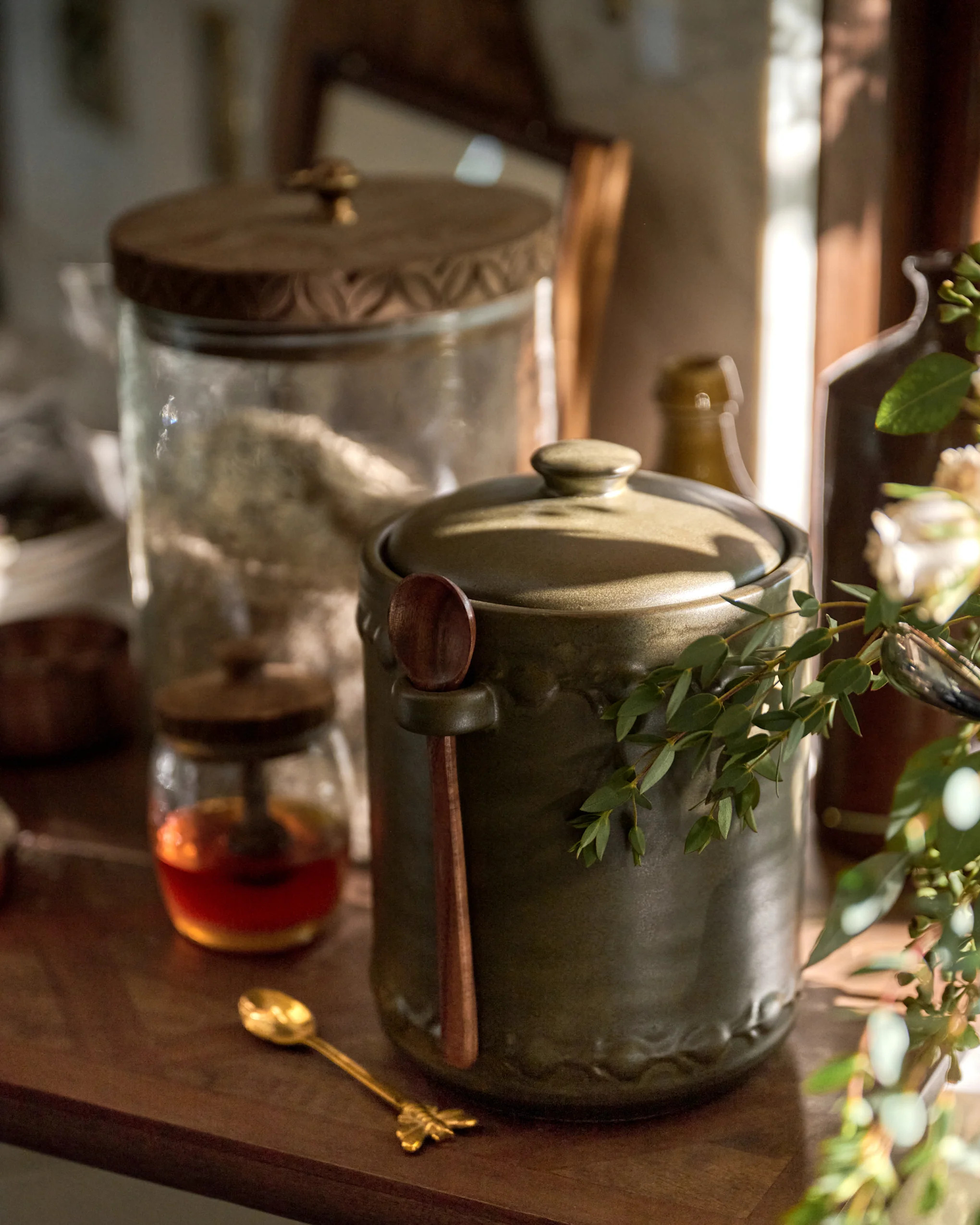 Emilie Dark Olive Canister + Scoop | Magnolia