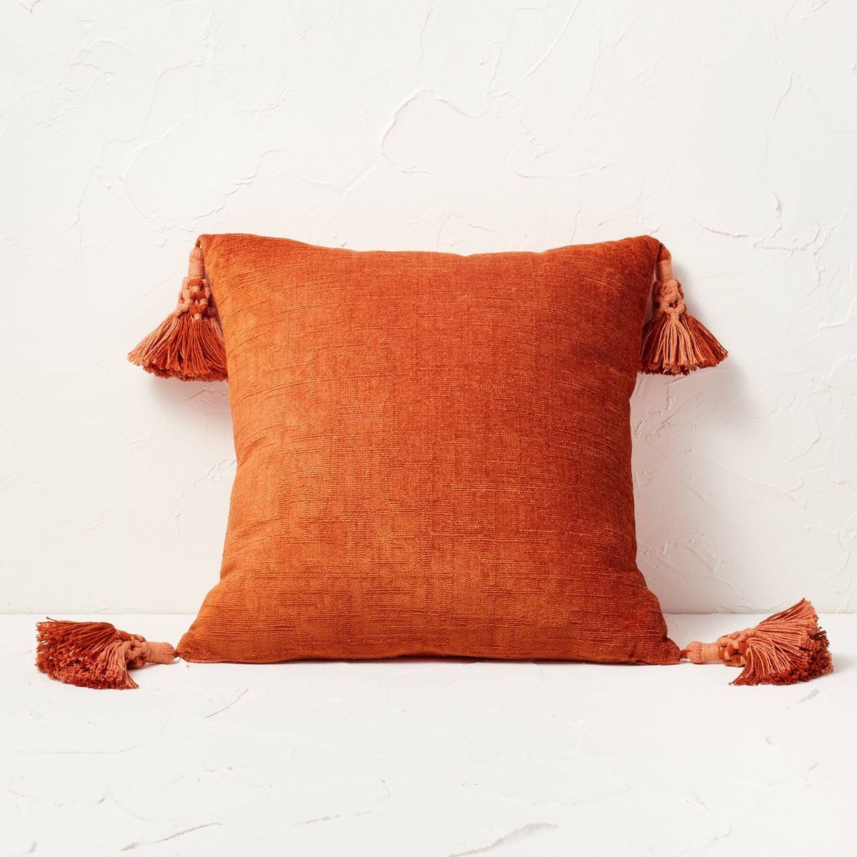 Cotton Chenille Square Throw Pillow with Tassels - Opalhouse™ designed with Jungalow™ | Target