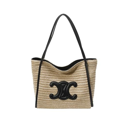 Handwoven Straw Beach Shoulder Bag, Large Vegetable Market Tote, Natural Woven Underarm Holiday H... | Amazon (US)