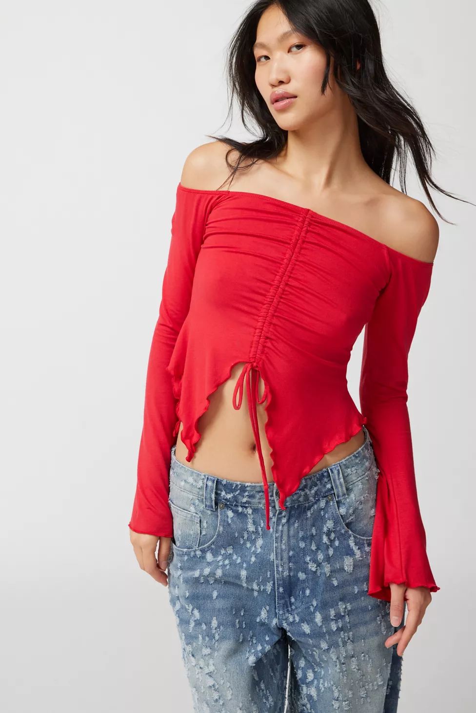 UO Cadence Cinched Flyaway Top | Urban Outfitters (US and RoW)