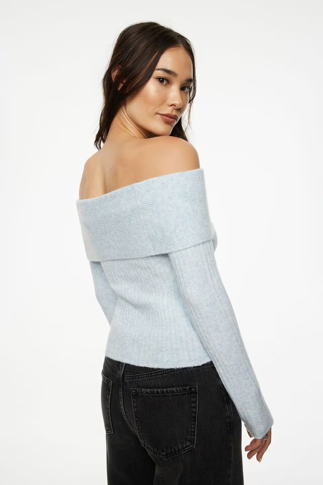 Heavenlyarn™ Laura Off Shoulder Sweater | Dynamite Clothing