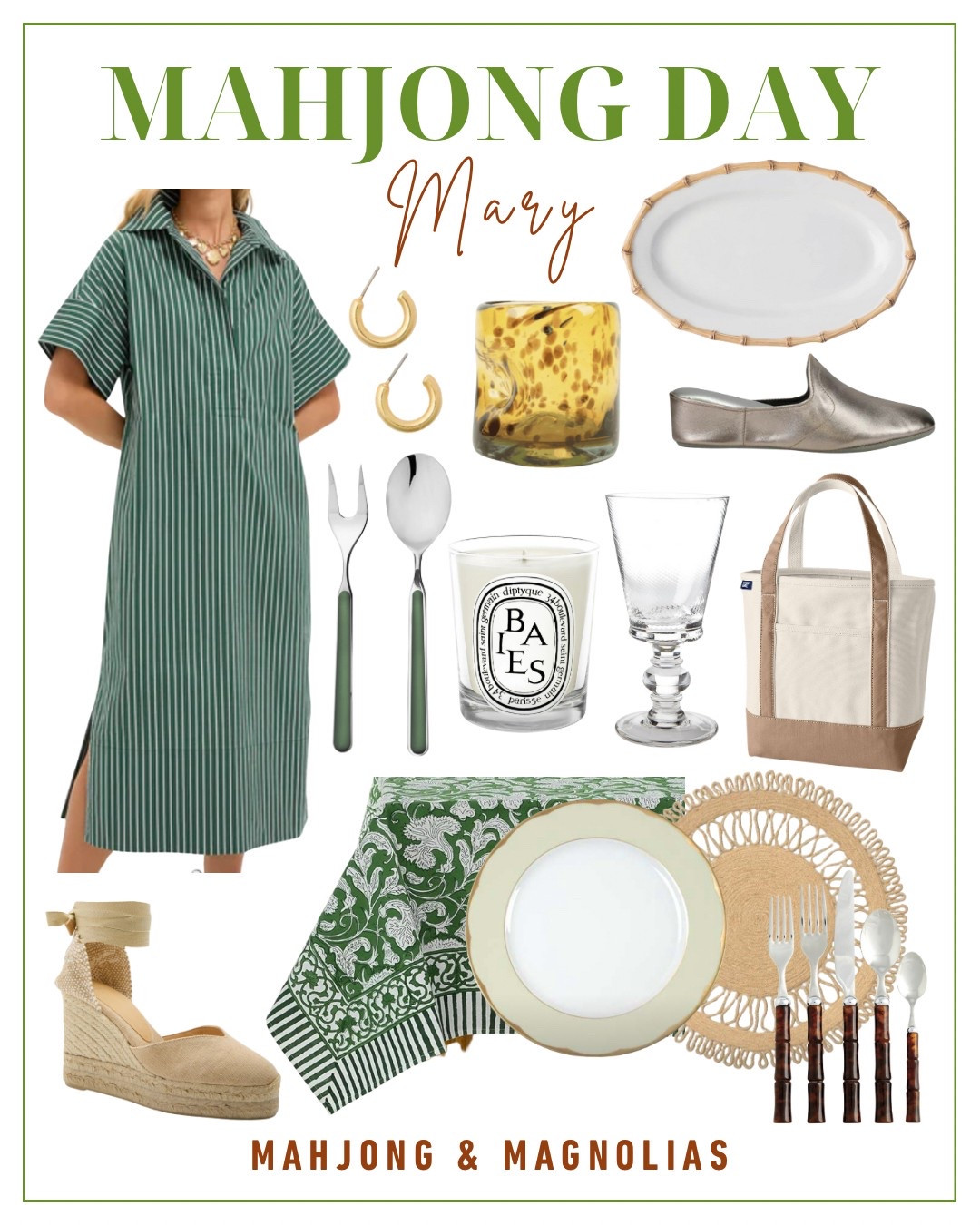 Mary’s style is a mix of casual and crisp, classic and contemporary. She favors neutrals and shades of green…and loves a good 1970s vibe. (Cue the platinum house slippers!) 