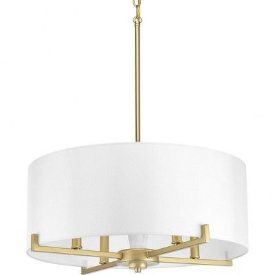 Progress Lighting Palacio 4 - Light Pendant ,  Vintage Gold with White Silk Fabric Shade | Target